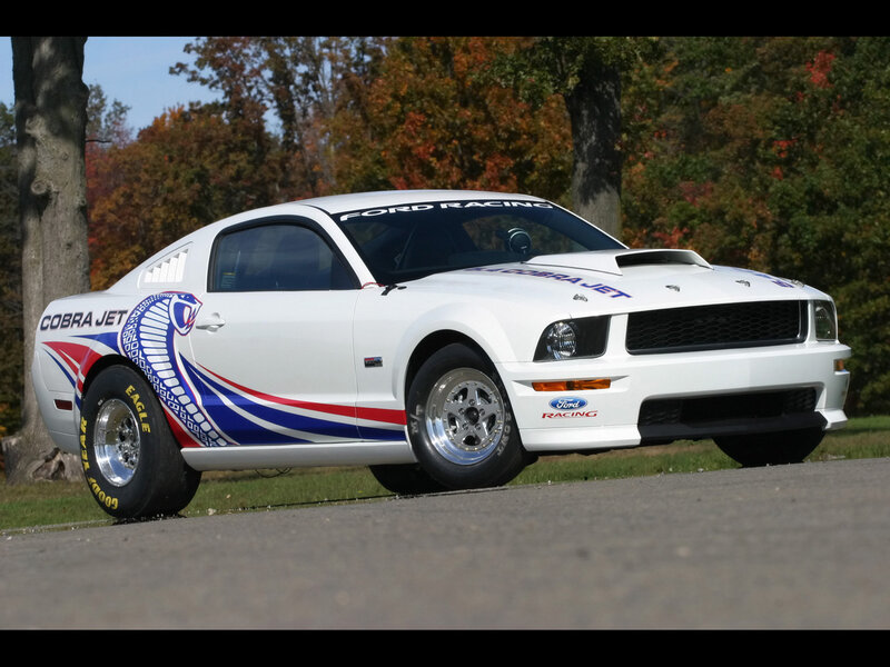 White Ford Cobra Jet race car