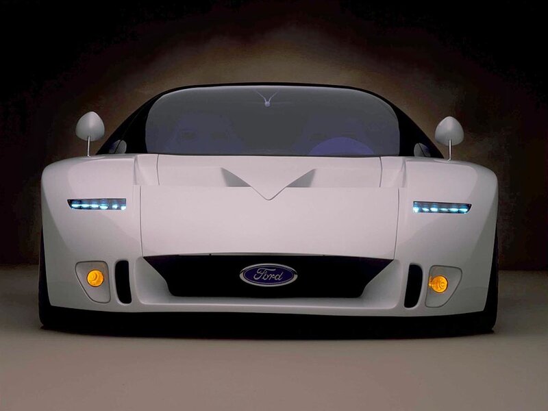 White Ford Concept Car — Dramatic, 3d Render