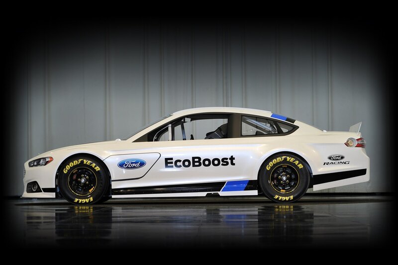 white Ford EcoBoost race car