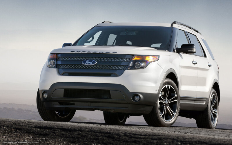 White Ford Explorer SUV