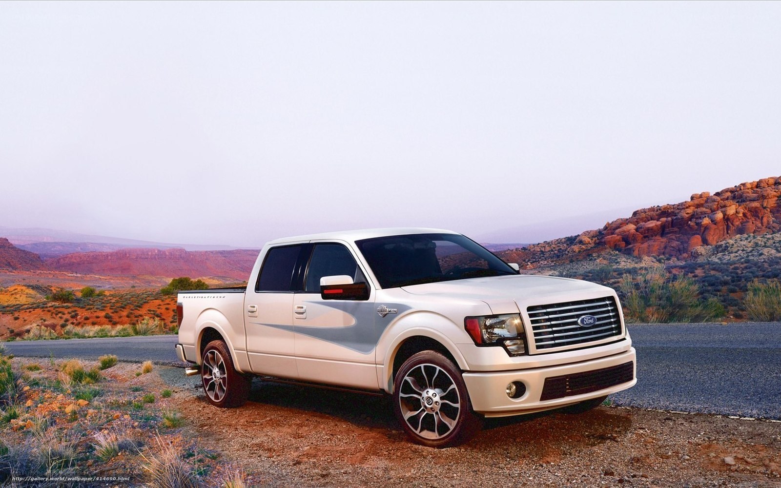 White Ford F-150 in desert