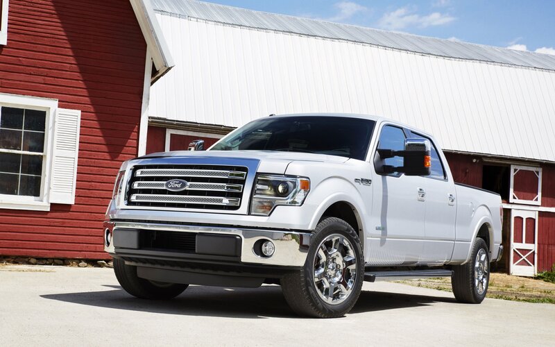 White Ford F-150 pickup truck
