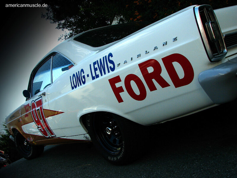 white ford fairlane race car