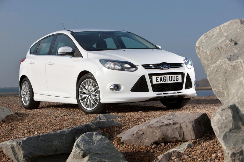 white ford focus hatchback