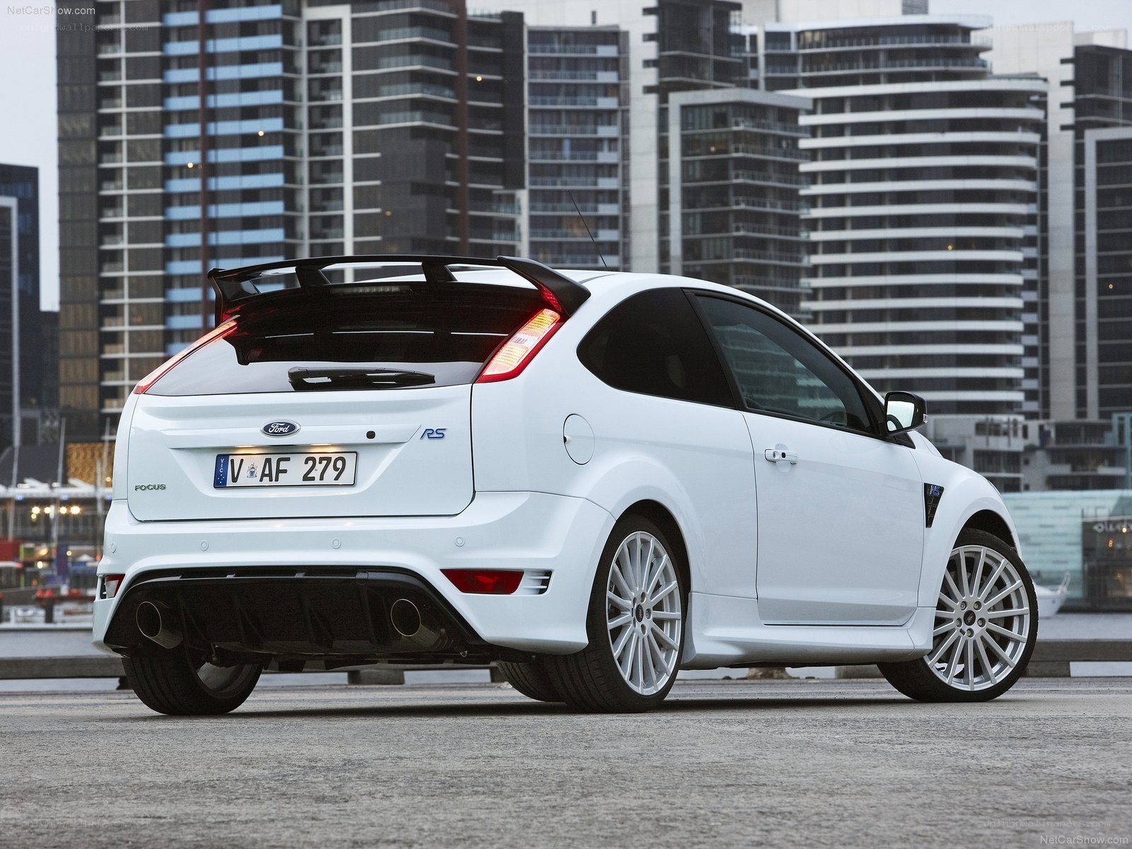 White Ford Focus RS car