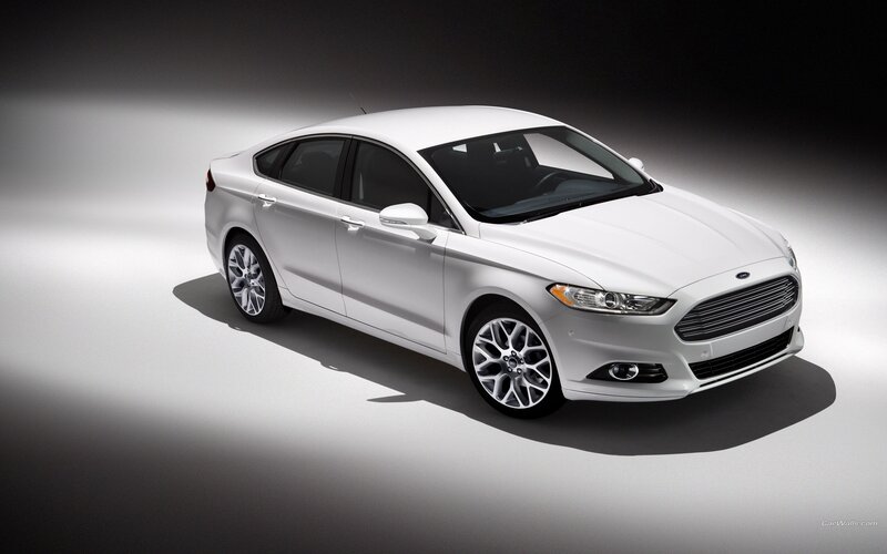 white ford fusion sedan