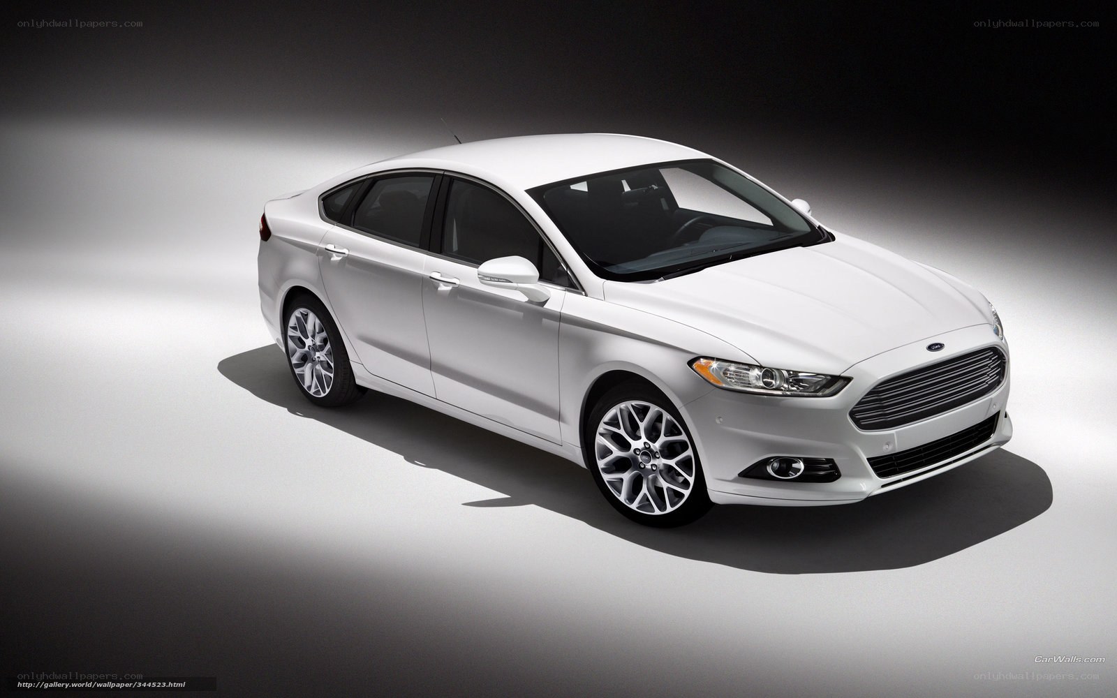 White Ford Fusion sedan