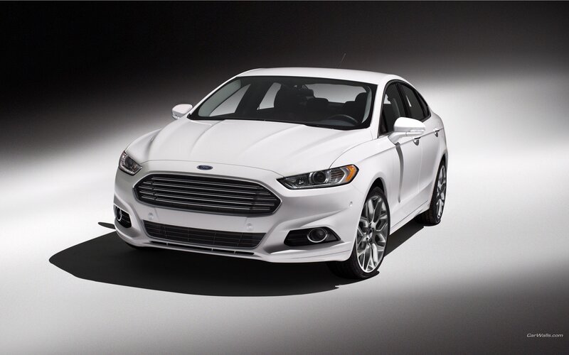 white ford fusion sedan