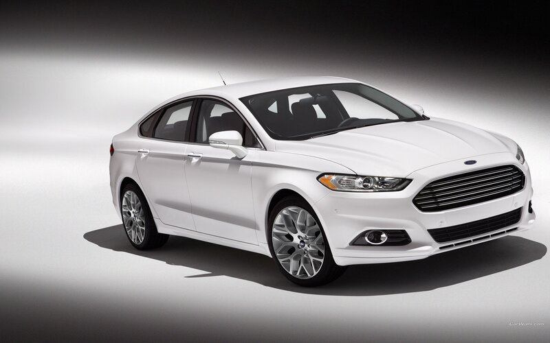 white ford fusion sedan