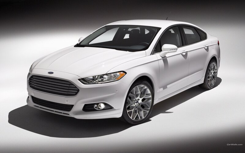 white ford fusion sedan