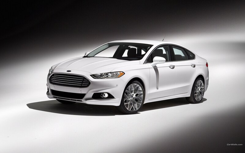 white ford fusion sedan