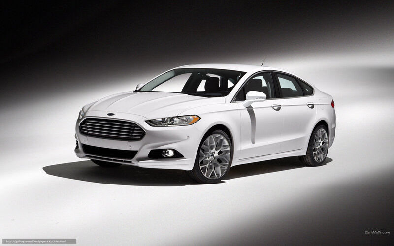 White Ford Fusion Sedan — Dramatic, Photograph