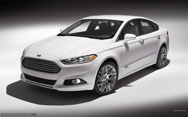 White Ford Fusion Sedan — Dramatic