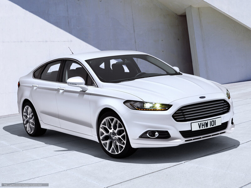 White Ford Fusion Sedan — Neutral