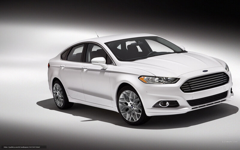 White Ford Fusion sedan