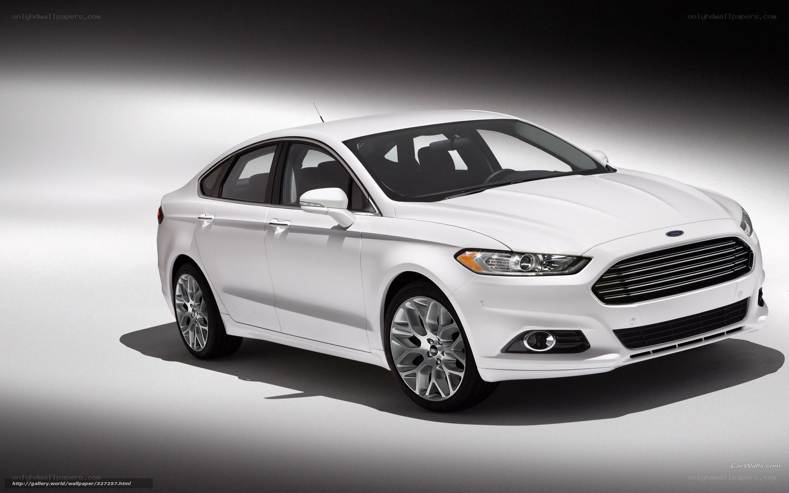 White Ford Fusion sedan