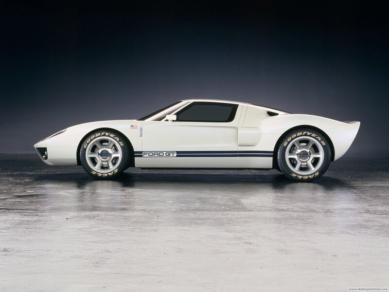 White Ford GT Concept Car — Dramatic, Photograph