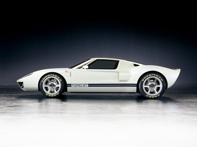 White Ford GT Concept Car — Dramatic