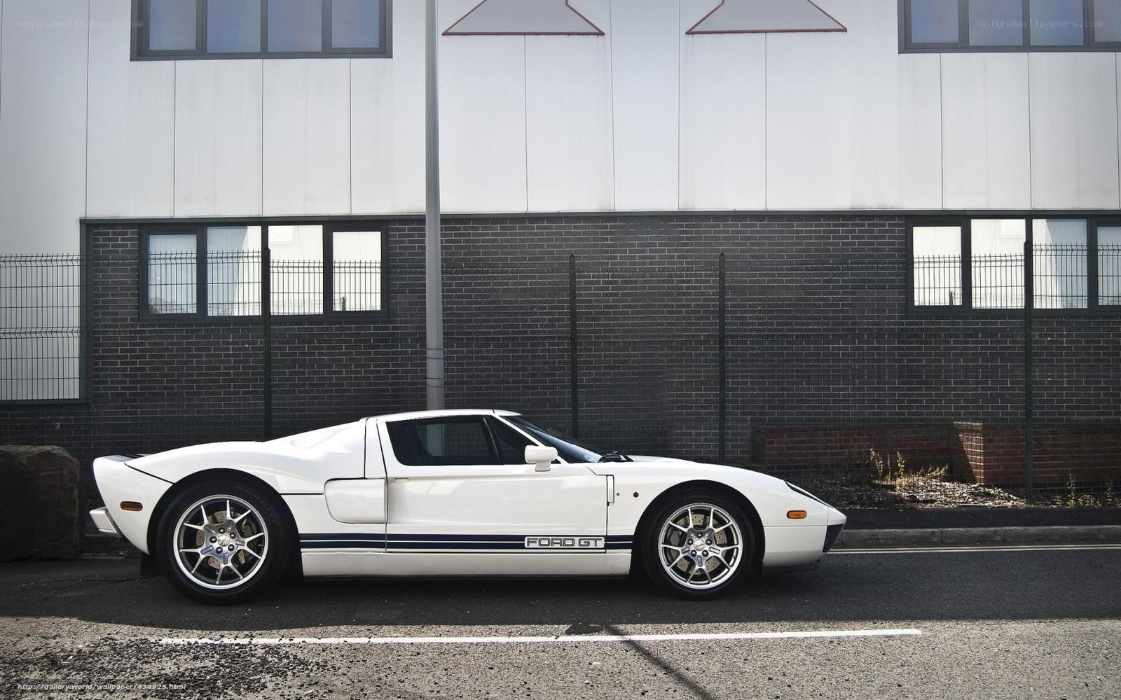 White Ford GT sports car