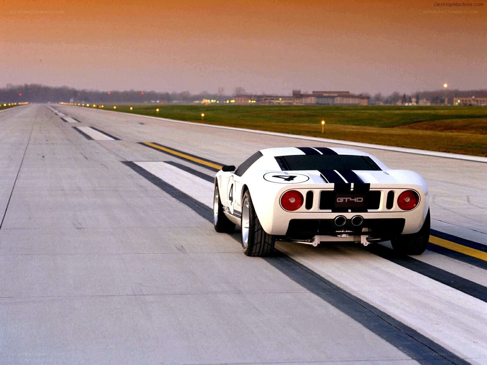 White Ford GT40 on a runway