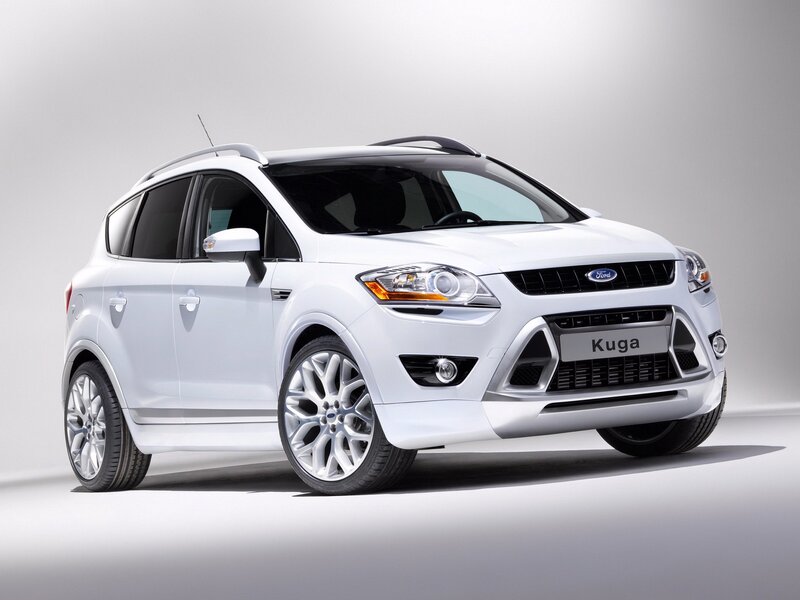 White Ford Kuga SUV — Neutral, Photograph, Car, Roof Rack