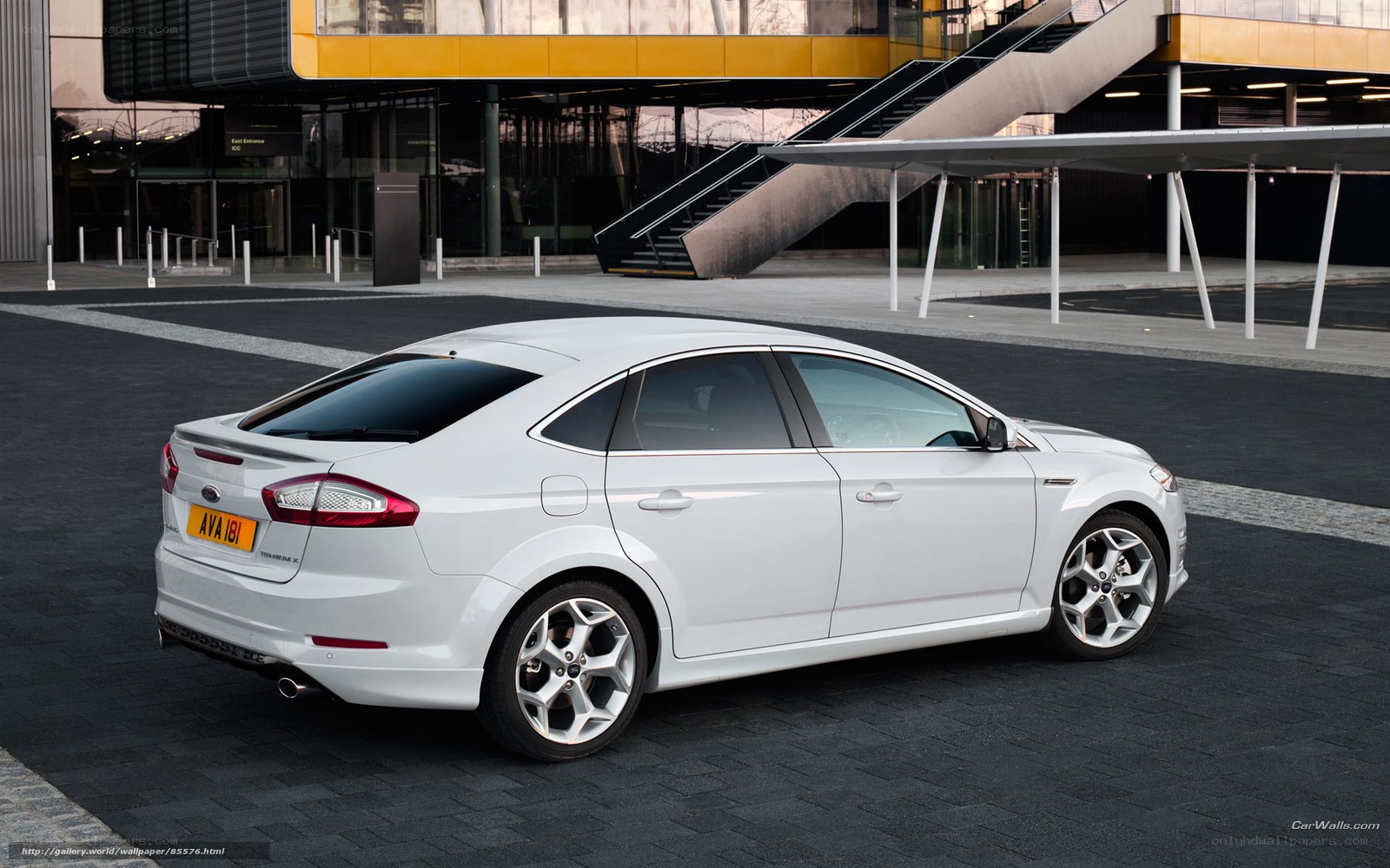 white ford mondeo parked outside
