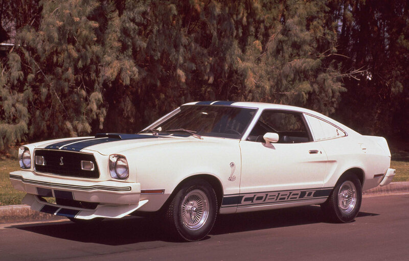 White Ford Mustang Cobra II