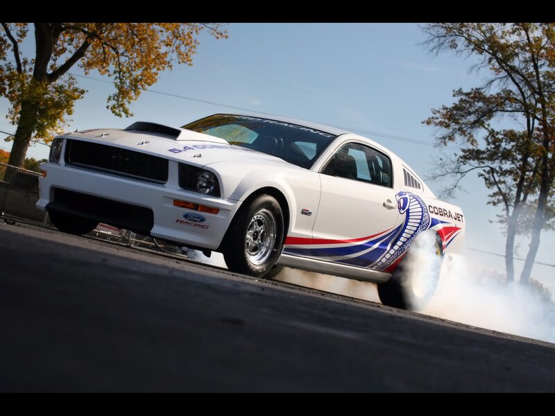 white ford mustang cobra jet