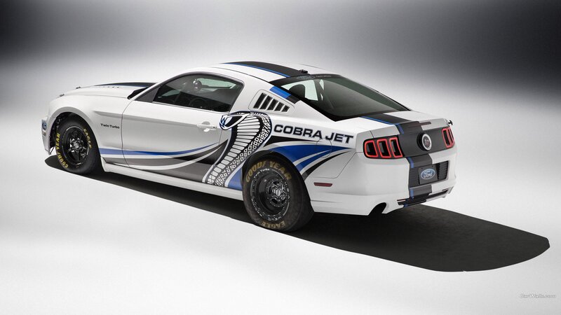 White Ford Mustang Cobra Jet — Dramatic, Photograph