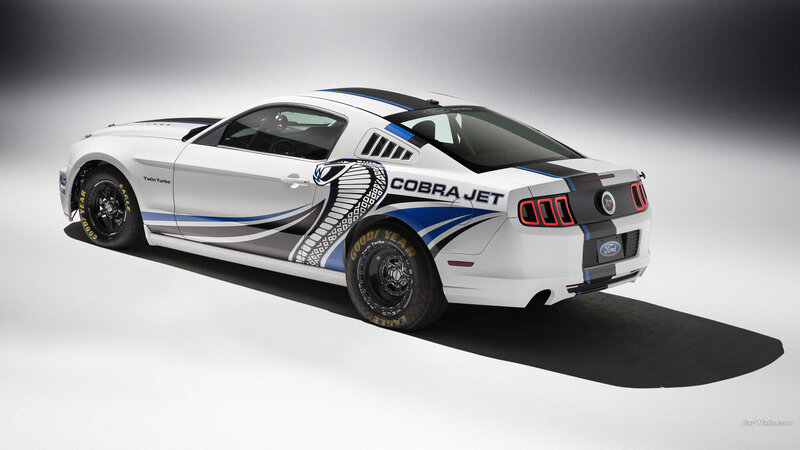 White Ford Mustang Cobra Jet — Dramatic