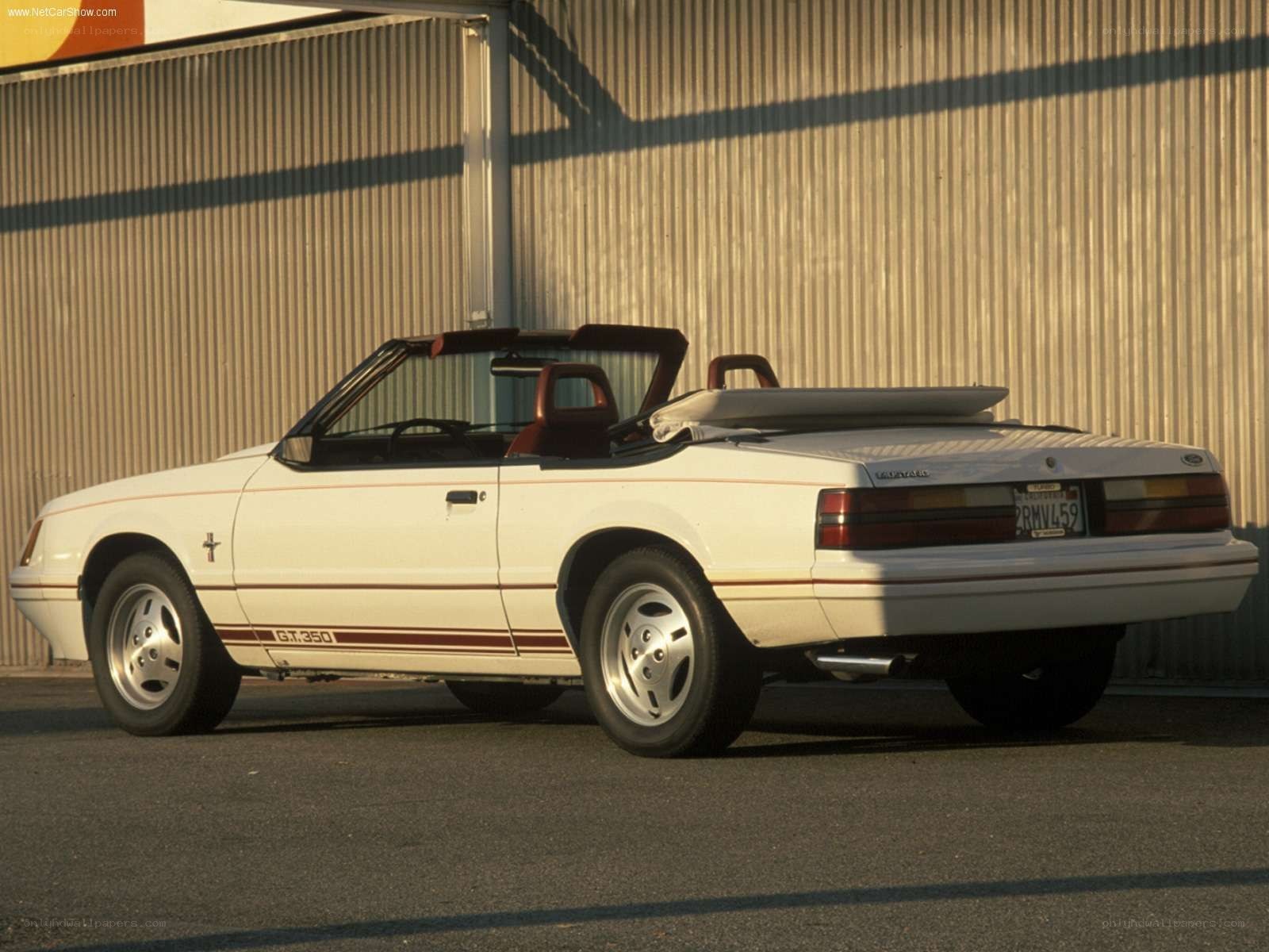White Ford Mustang convertible