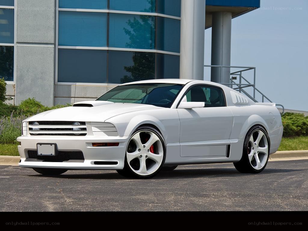 white ford mustang coupe