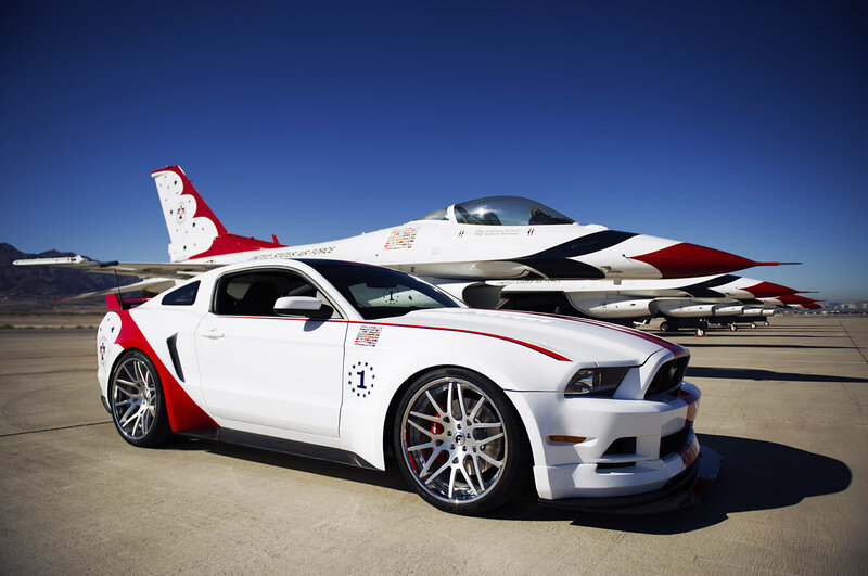 White Ford Mustang — Dramatic, Afternoon, Photograph, Jet Fighter