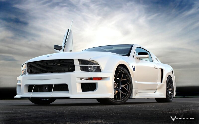 White Ford Mustang — Dramatic, Afternoon