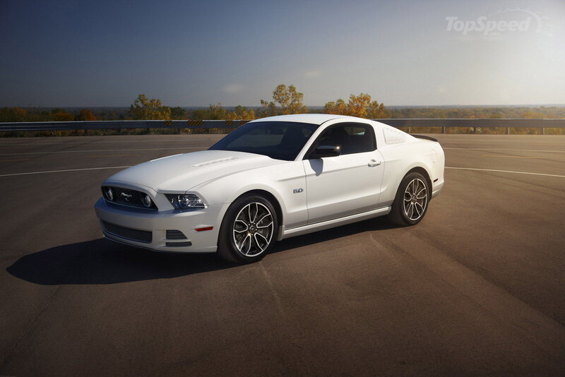 White Ford Mustang — Dramatic, Autumn