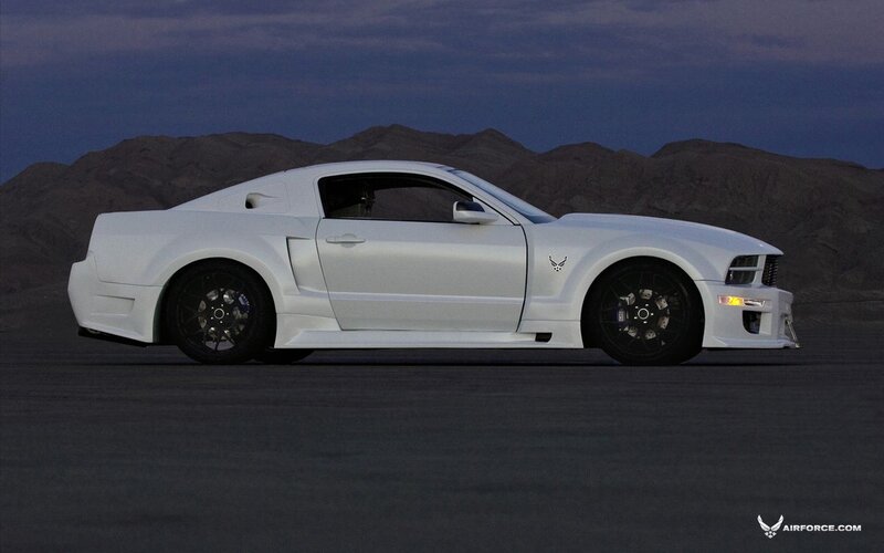 White Ford Mustang — Dramatic, Night