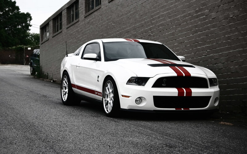 White Ford Mustang — Dramatic, Photograph, Car