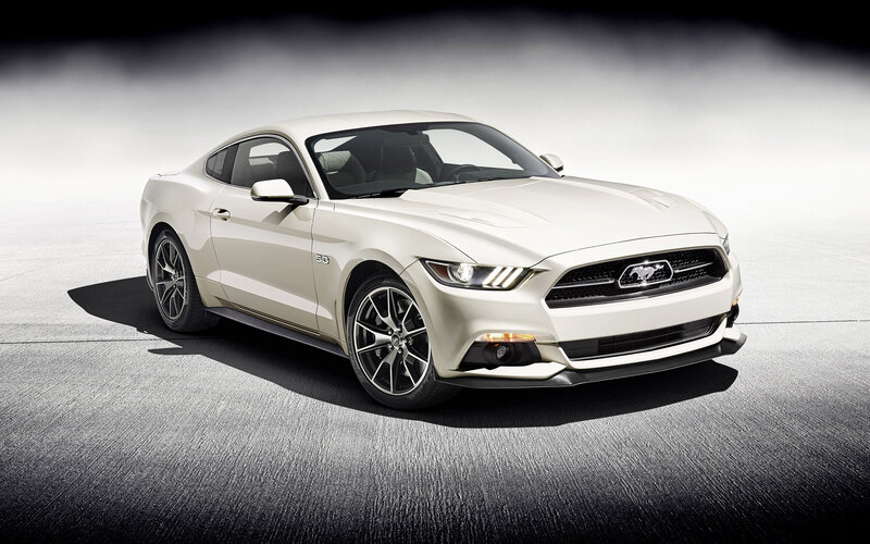 White Ford Mustang — Dramatic, Photograph, Car, Wheel