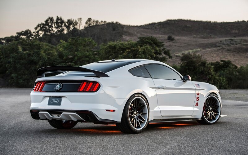White Ford Mustang — Dramatic, Sunset, Photograph, Car, Suv