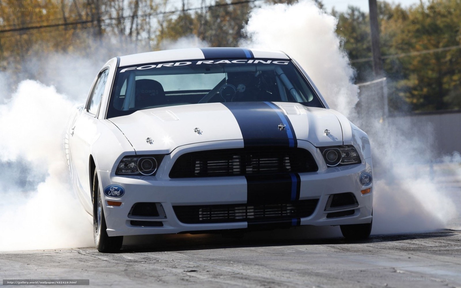 white ford mustang drift