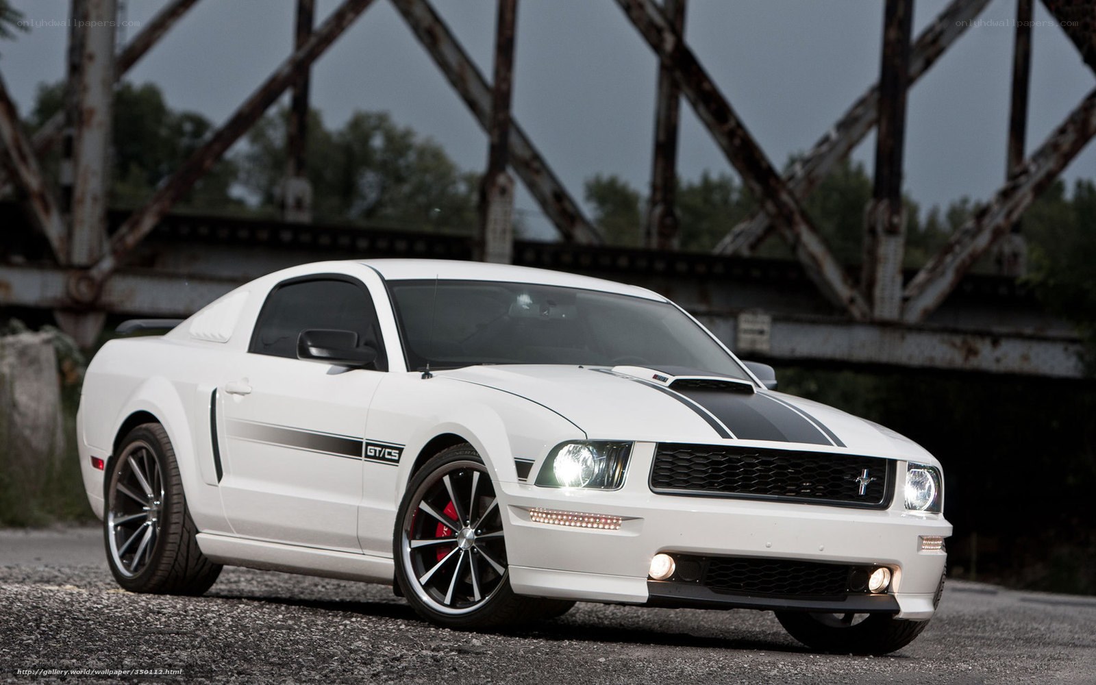 White Ford Mustang GT/CS