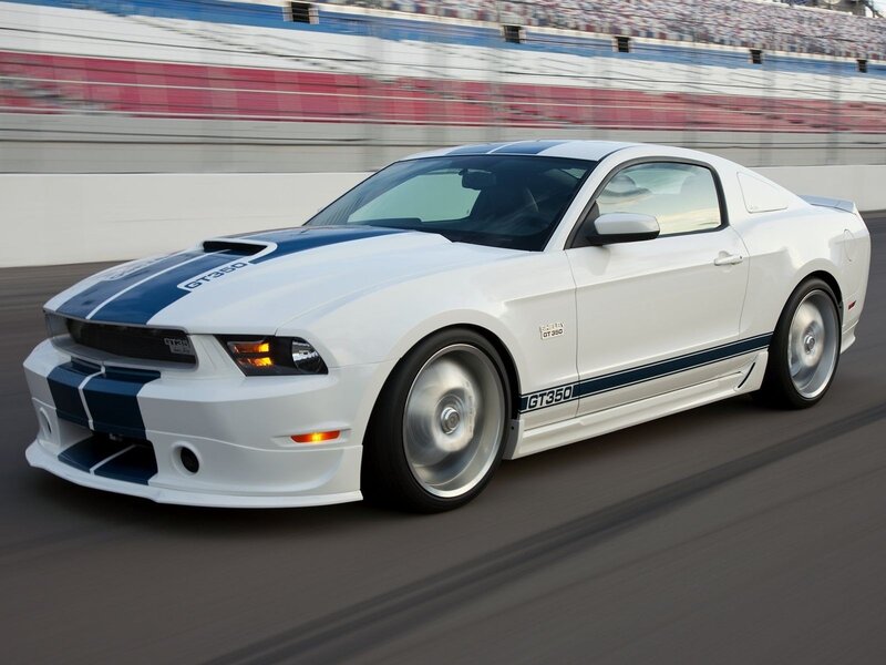 white ford mustang gt350 on track