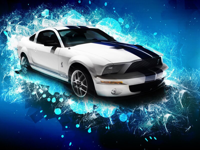 White Ford Mustang GT500