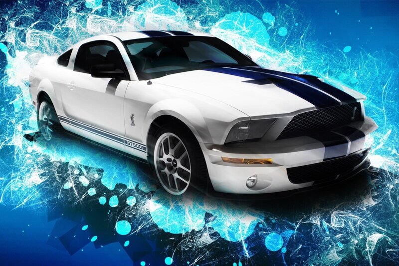 White Ford Mustang GT500