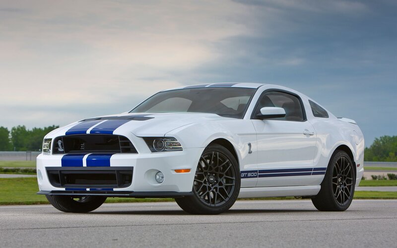 White Ford Mustang GT500 — Dramatic, Afternoon