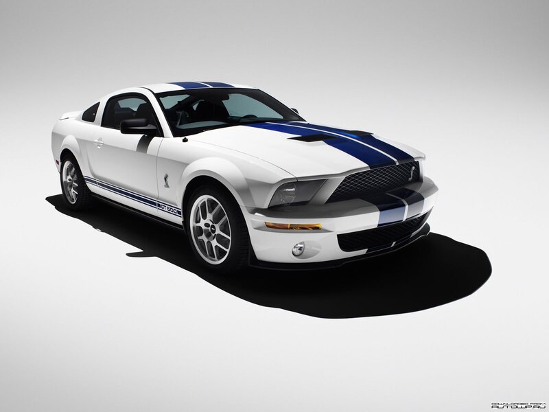 White Ford Mustang GT500 — Dramatic, Photograph