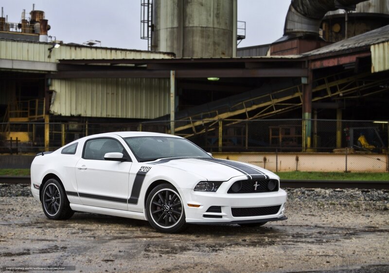 White Ford Mustang — Industrial, Photograph