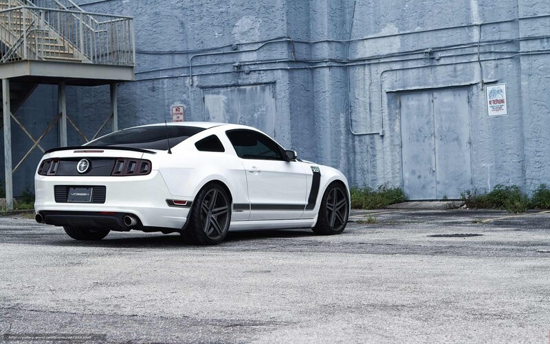 White Ford Mustang — Industrial