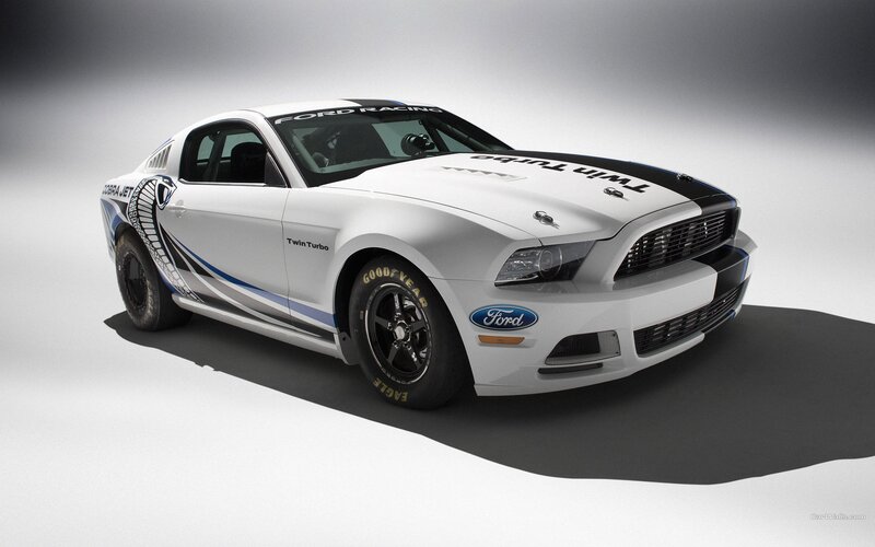 white ford mustang racing car