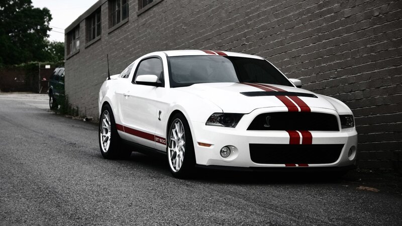 White Ford Mustang Shelby — Dramatic, Photograph